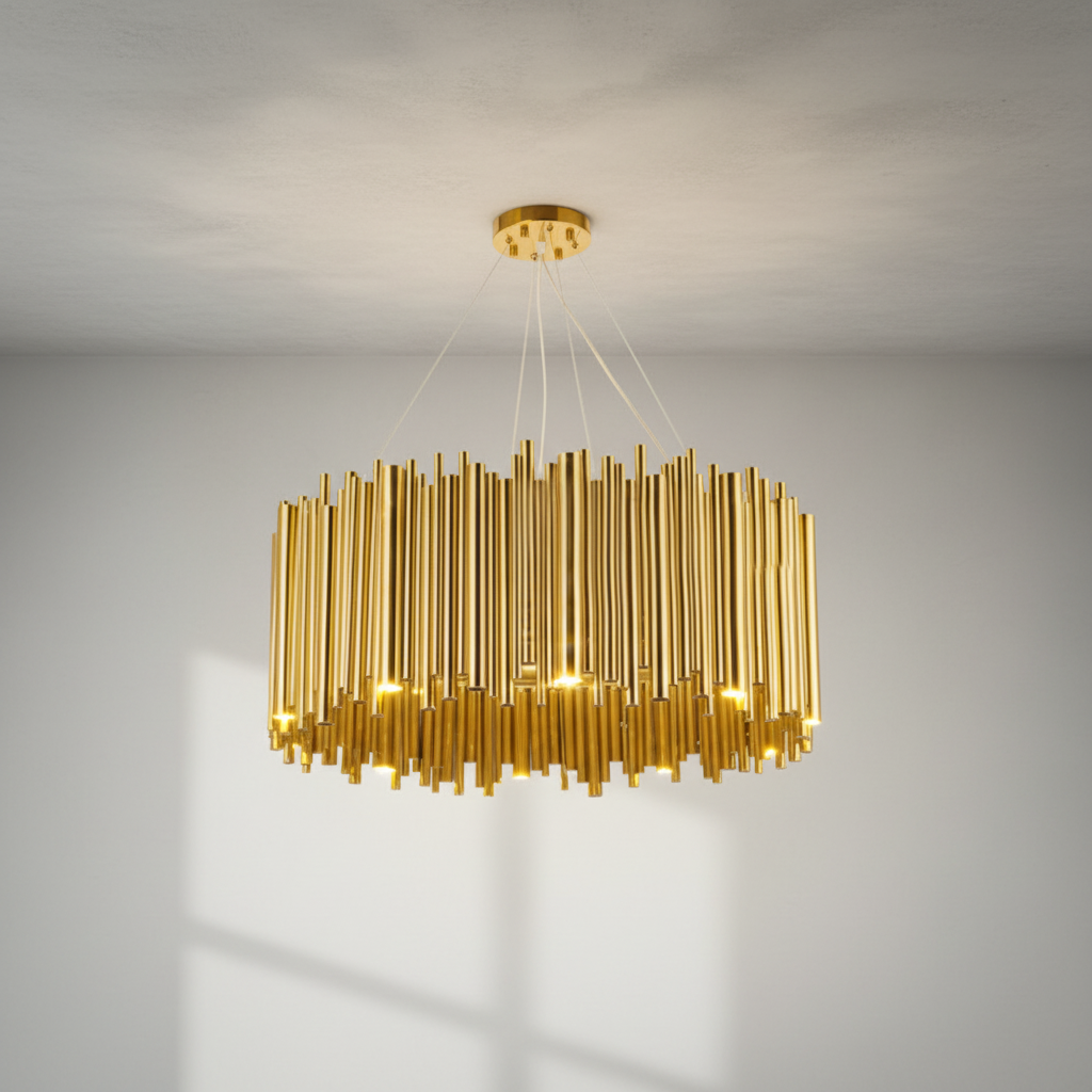 Luster Gaze Aura Grandeur Round Pendant Chandelier - Background Shot