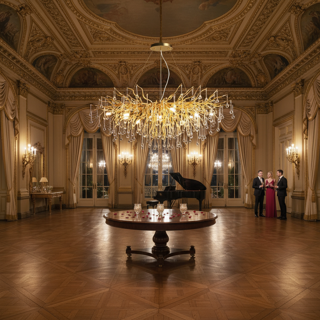 Luster Gaze Verdant Canopy Crystal Chandelier - American ballroom or formal entertaining space