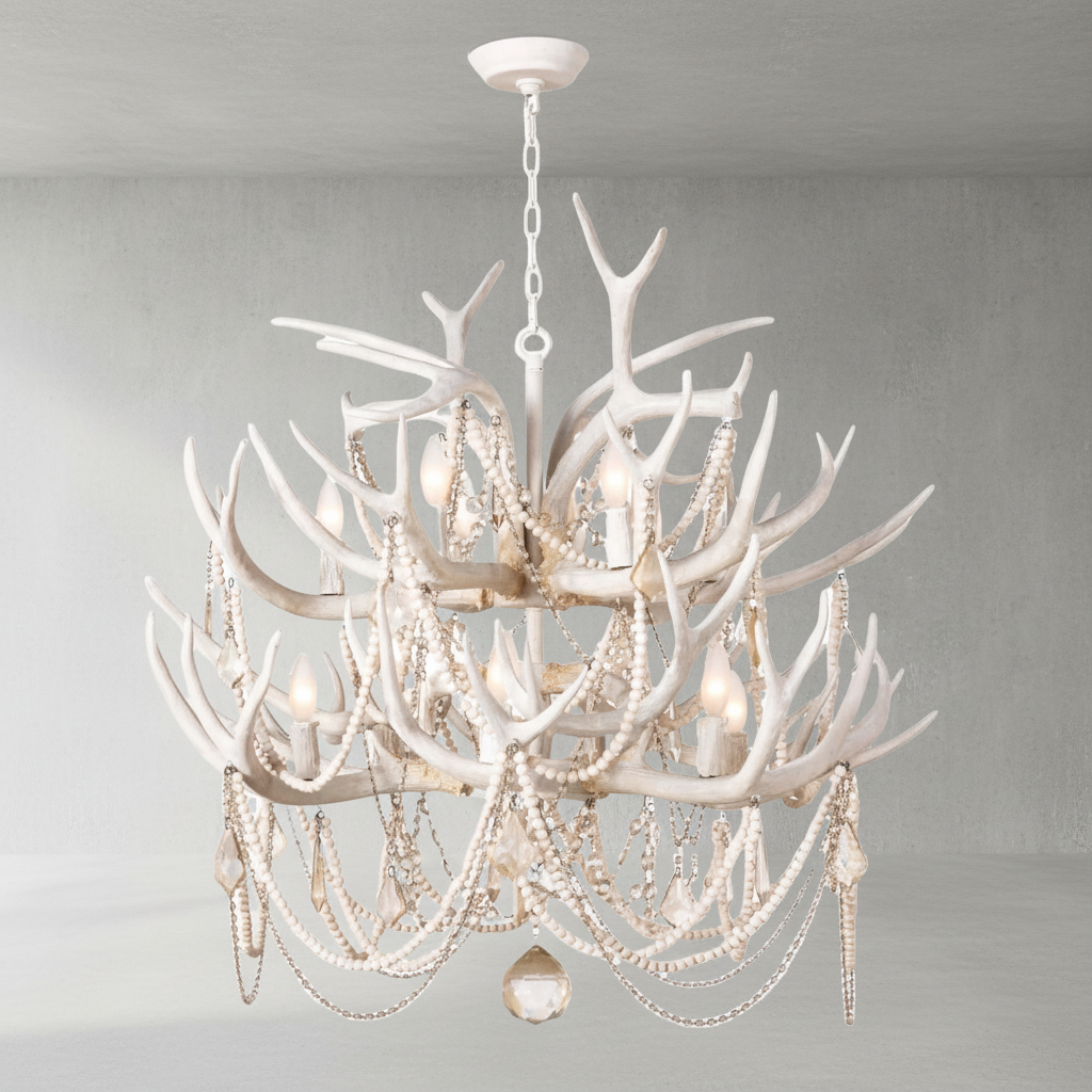 Luster Gaze Coastal Antler Chandelier - Background Shot