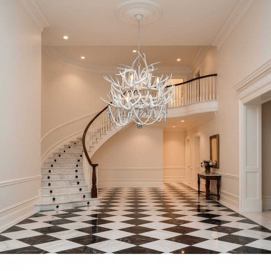 Luster Gaze Velora Antler Chandelier - grand American estate foyer
