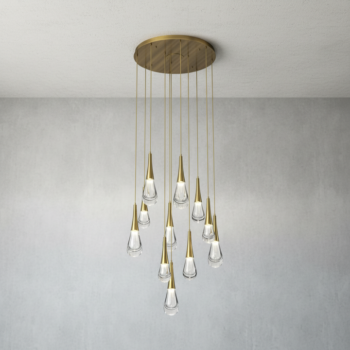 Luster Gaze Aqueous Bloom Round LED Chandelier - Background Shot