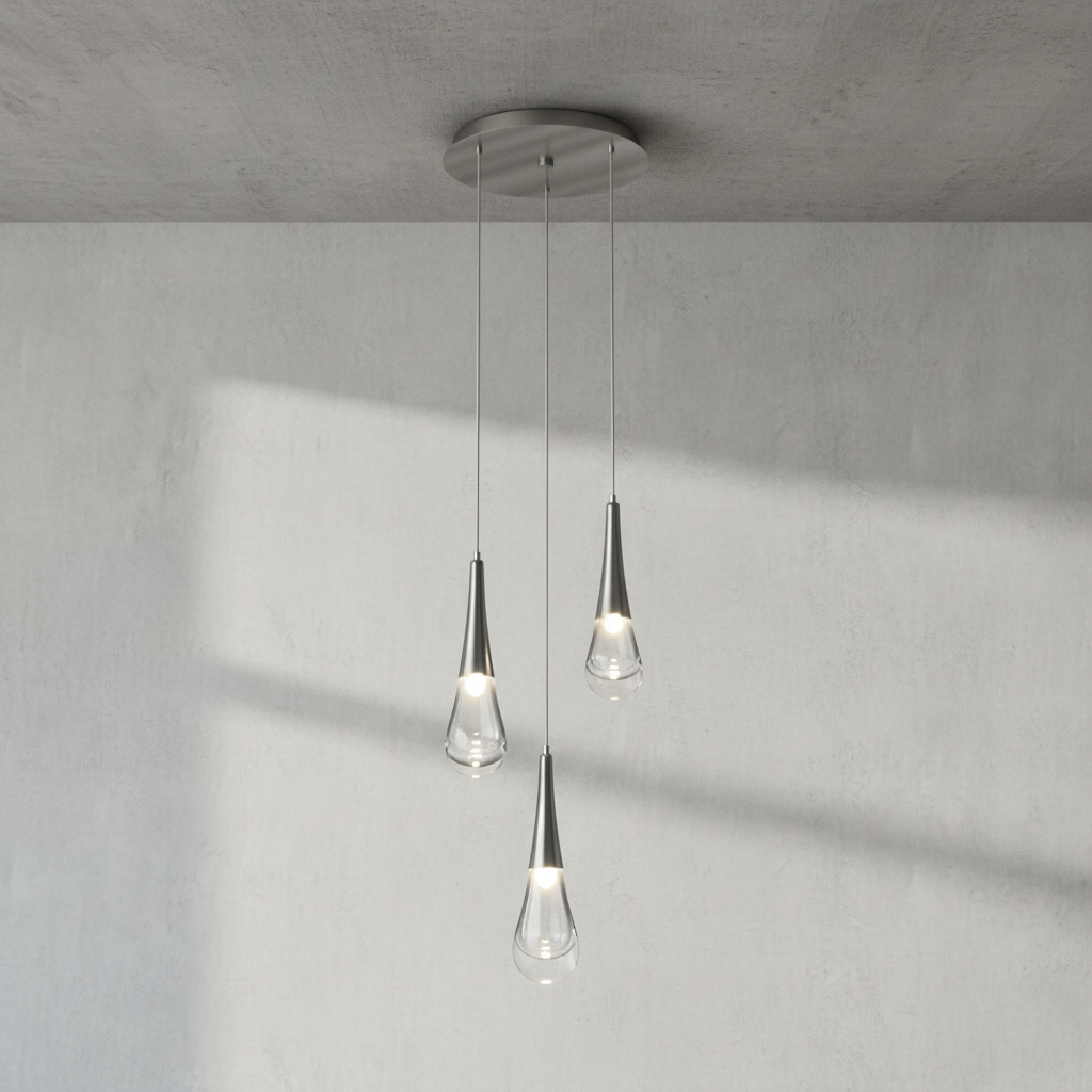 Luster Gaze Aqueous Bloom Round LED Chandelier - Background Shot