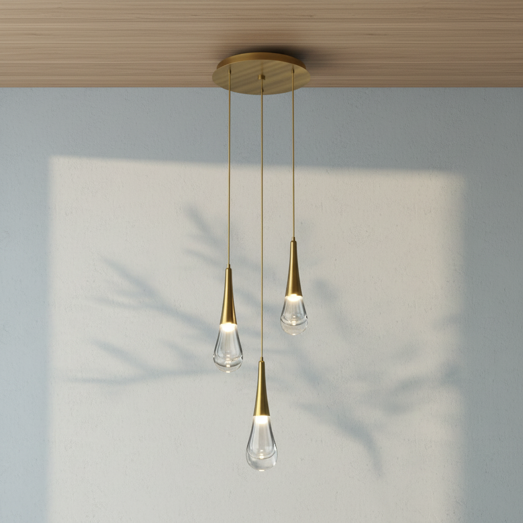 Luster Gaze Aqueous Bloom Round LED Chandelier - Background Shot