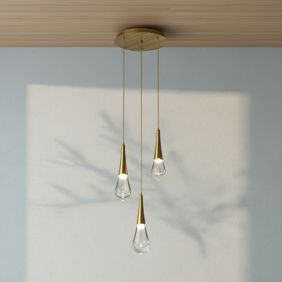 Luster Gaze Aqueous Bloom Round LED Chandelier - Background Shot