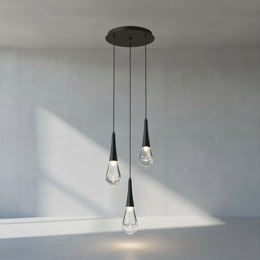 Luster Gaze Aqueous Bloom Round LED Chandelier - Background Shot