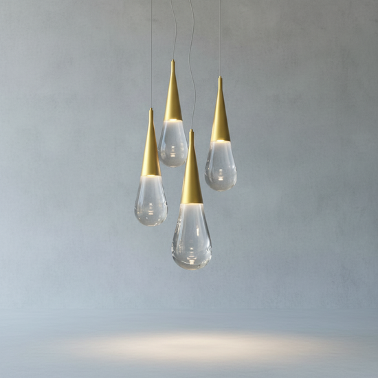 Luster Gaze Aqueous Bloom Round LED Chandelier - Background Shot