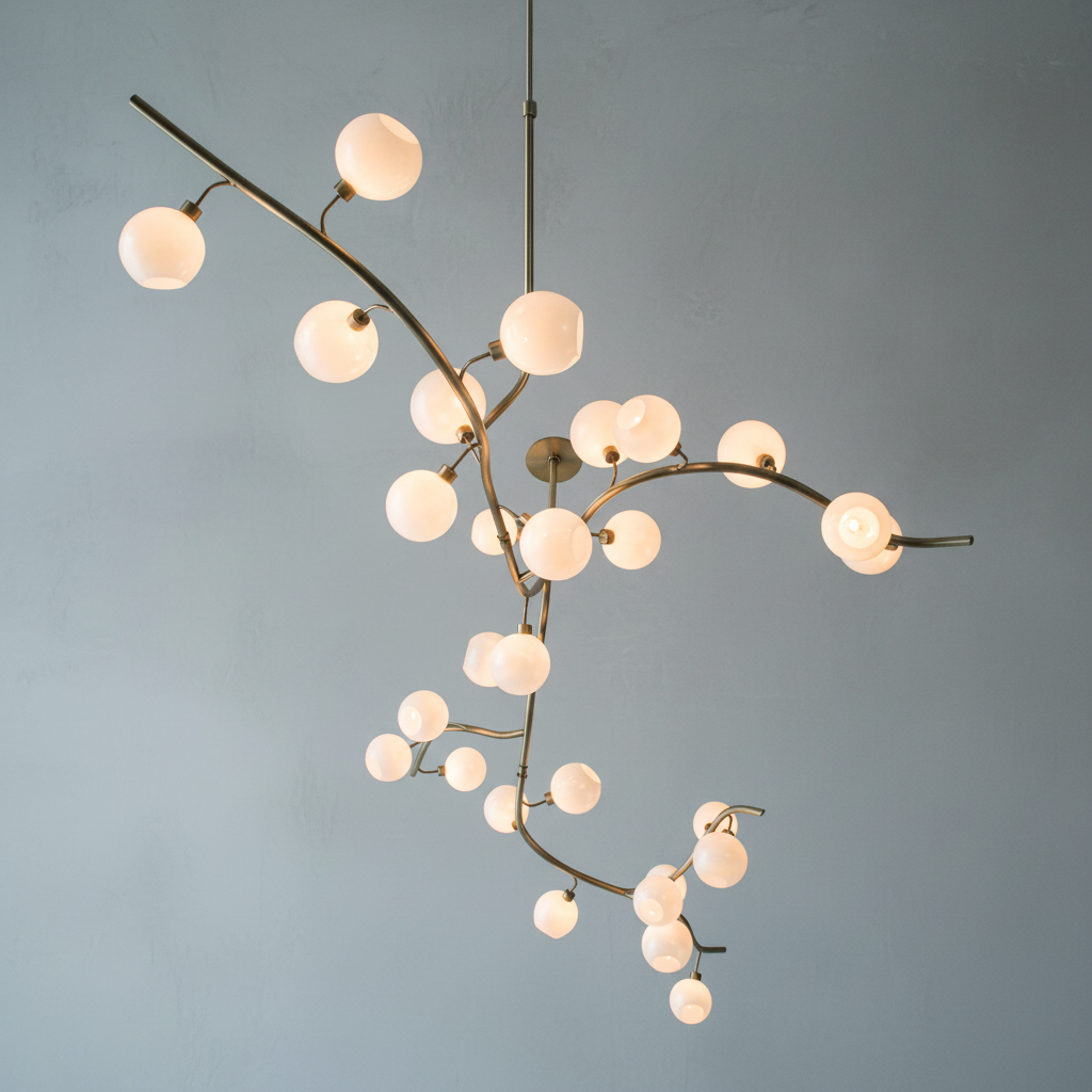Luster Gaze Aura Branch Glass Globe Chandelier - Background Shot