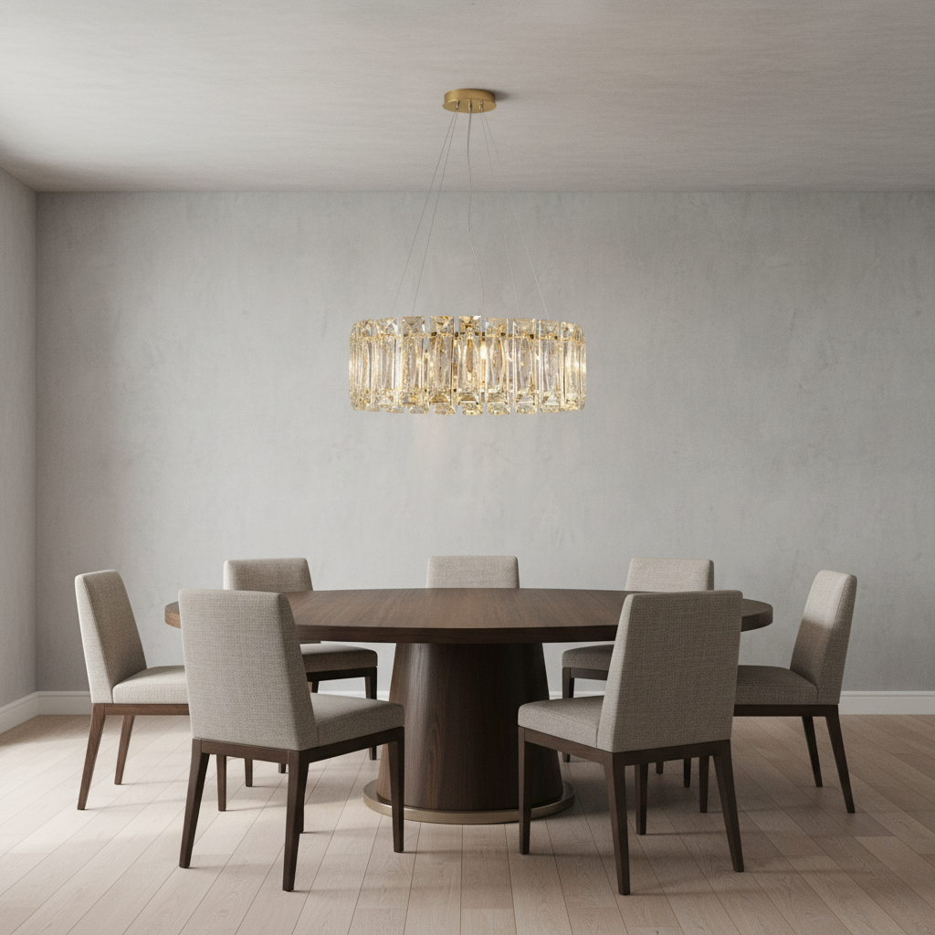 Luster Gaze Celestial Whisper Crystal Fan Chandelier - Background Shot