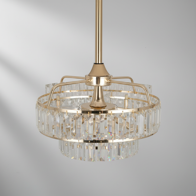 Luster Gaze Celestial Whisper Crystal Fan Chandelier - Background Shot