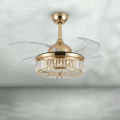 Luster Gaze Celestial Whisper Crystal Fan Chandelier - Background Shot