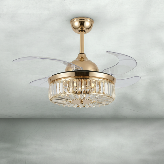 Luster Gaze Celestial Whisper Crystal Fan Chandelier - Background Shot