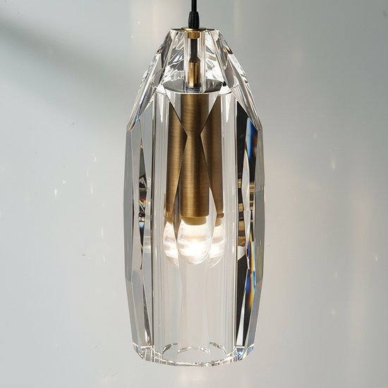 Luster Gaze Radiant Brass Crystal Wall Sconce - Background Shot