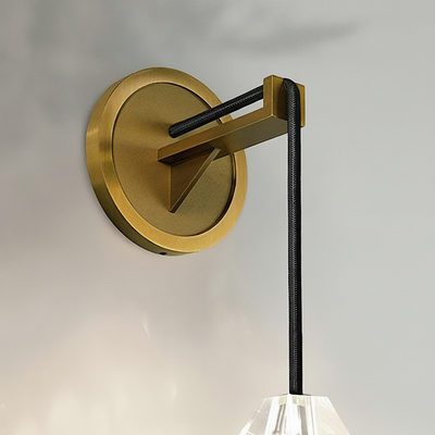 Luster Gaze Radiant Brass Crystal Wall Sconce - Background Shot