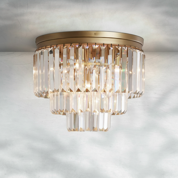 Luster Gaze Aura Radiance Faceted Glass Flushmount - Background Shot