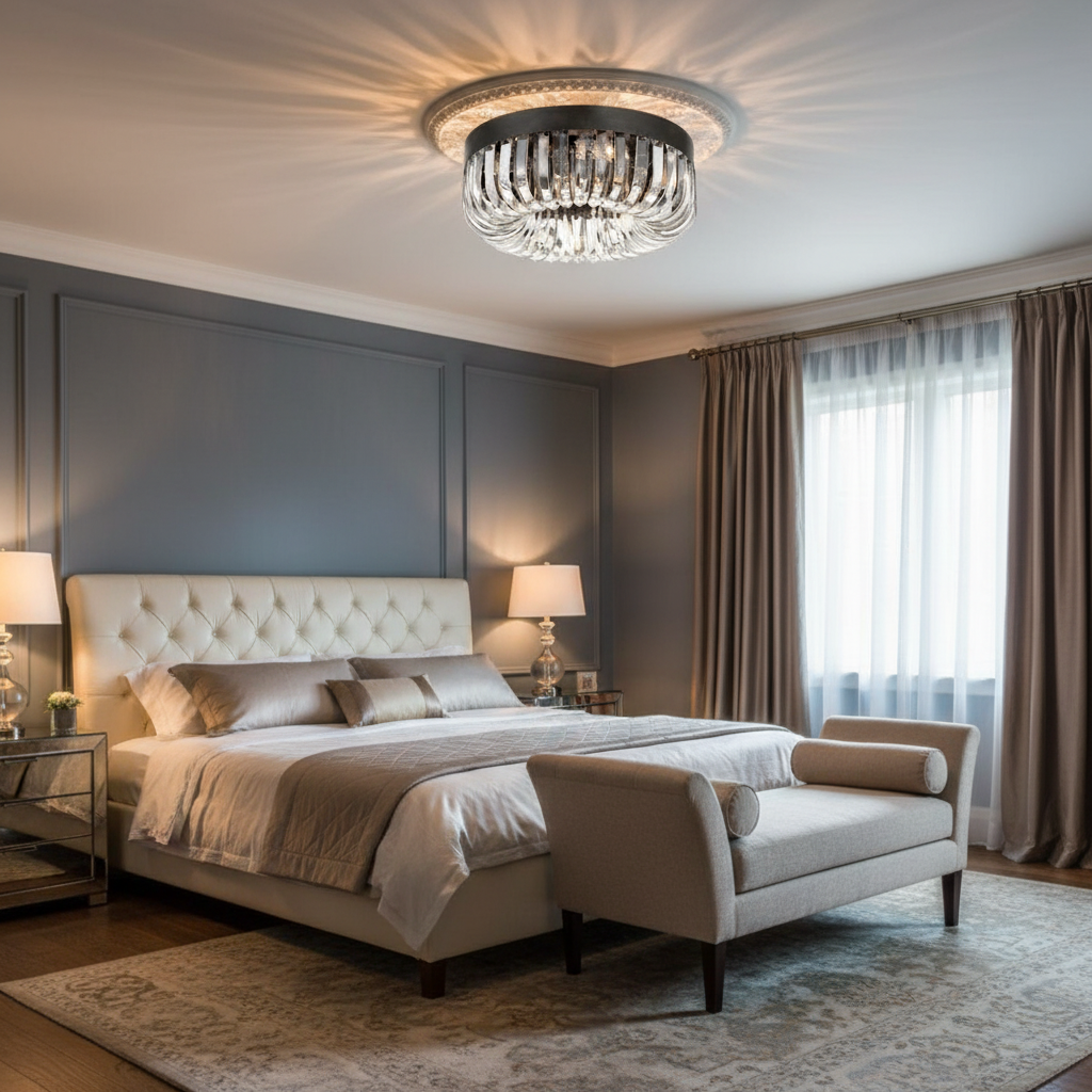 Luster Gaze Radiant Bloom 5-Light Round Flushmount - luxurious American master suite