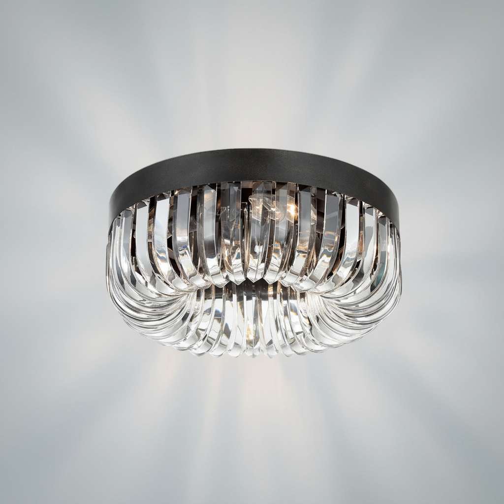 Luster Gaze  Alice 5 Light Round Flushmount 15" - Studio Shot