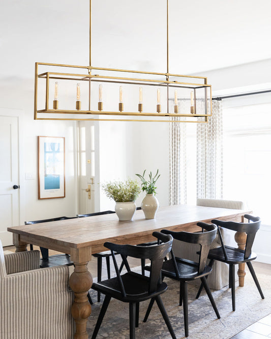 Bickman Glass Lantern Rectangular Chandelier