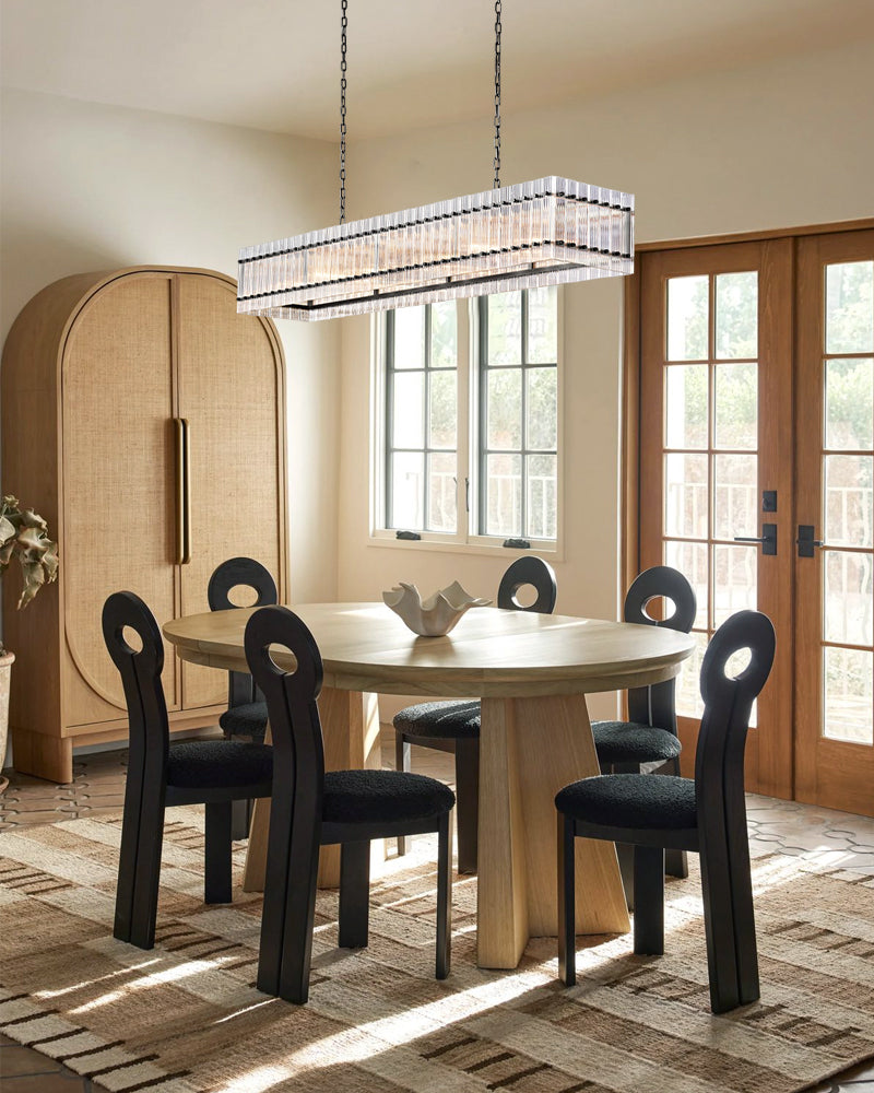 Sun Marcus Glass Rectangle Chandelier 54", 72"