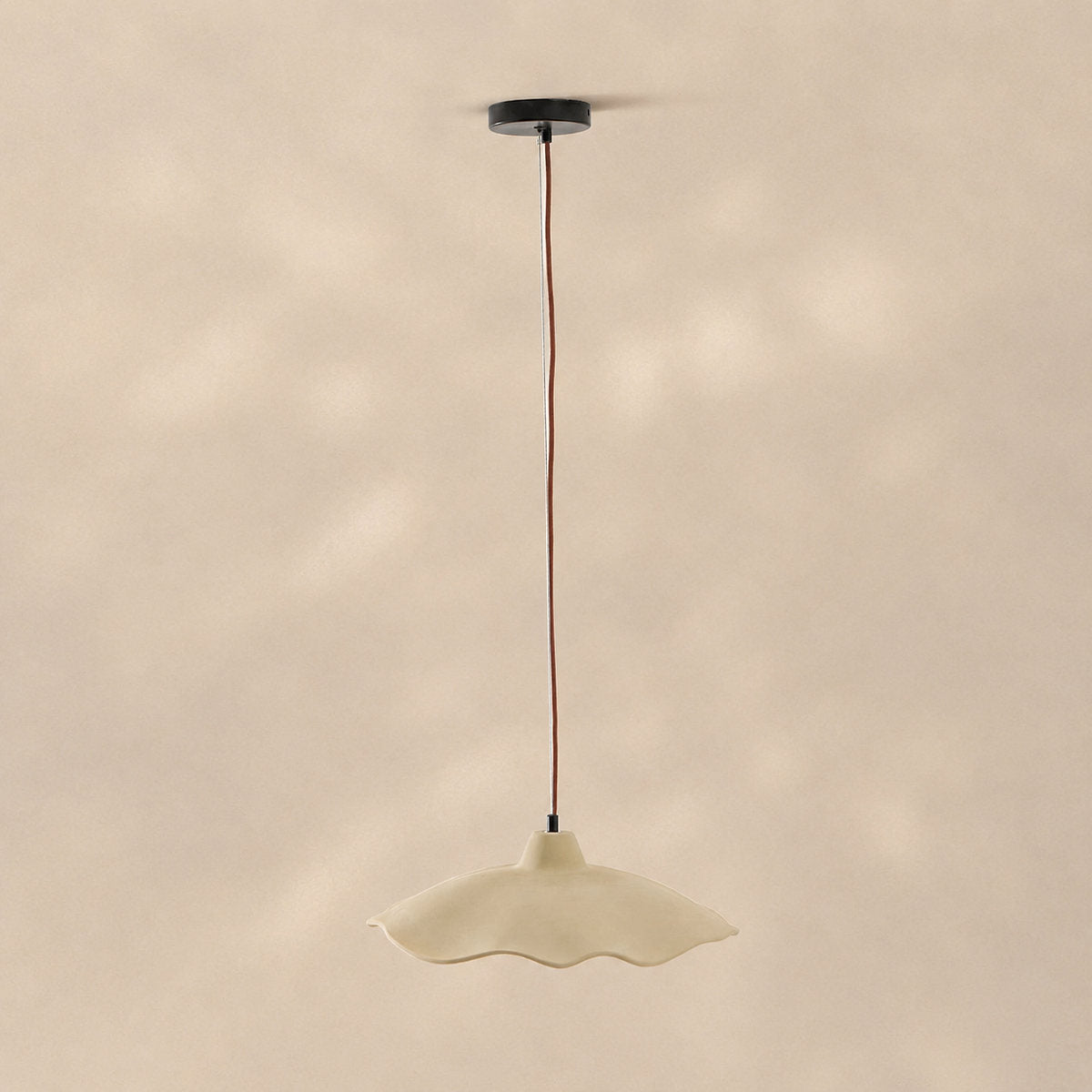 Wavy Edge Microcement Pendant Light for Dining Room & Living Room