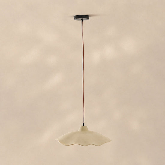 Wavy Edge Microcement Pendant Light for Dining Room & Living Room