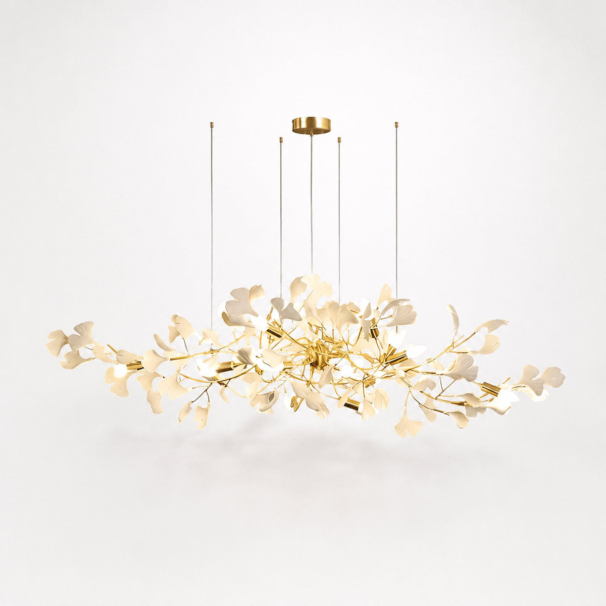 Porcelain Leaf Horizontal Branch Chandelier