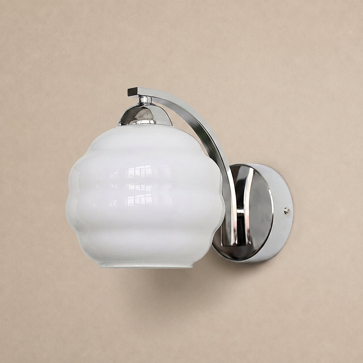 Art Deco Plug-in Wall Lamp, 5.9-Inch x H 6.3-Inch, Gold+Beige, US Plug for Bedroom & Living Room