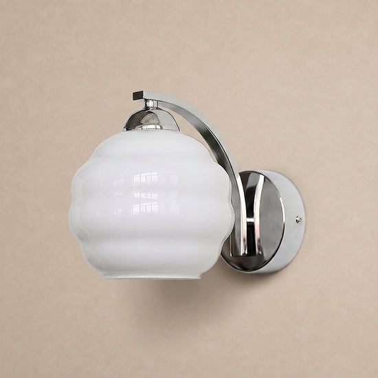 Art Deco Plug-in Wall Lamp, 5.9-Inch x H 6.3-Inch, Gold+Beige, US Plug for Bedroom & Living Room