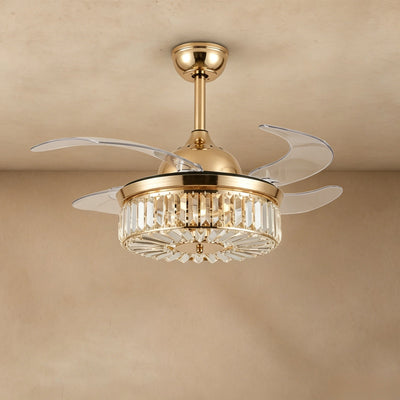 Radiant Orb Invisible Blade Fan Crystal Chandelier 26.8" 30.7" 36.2"