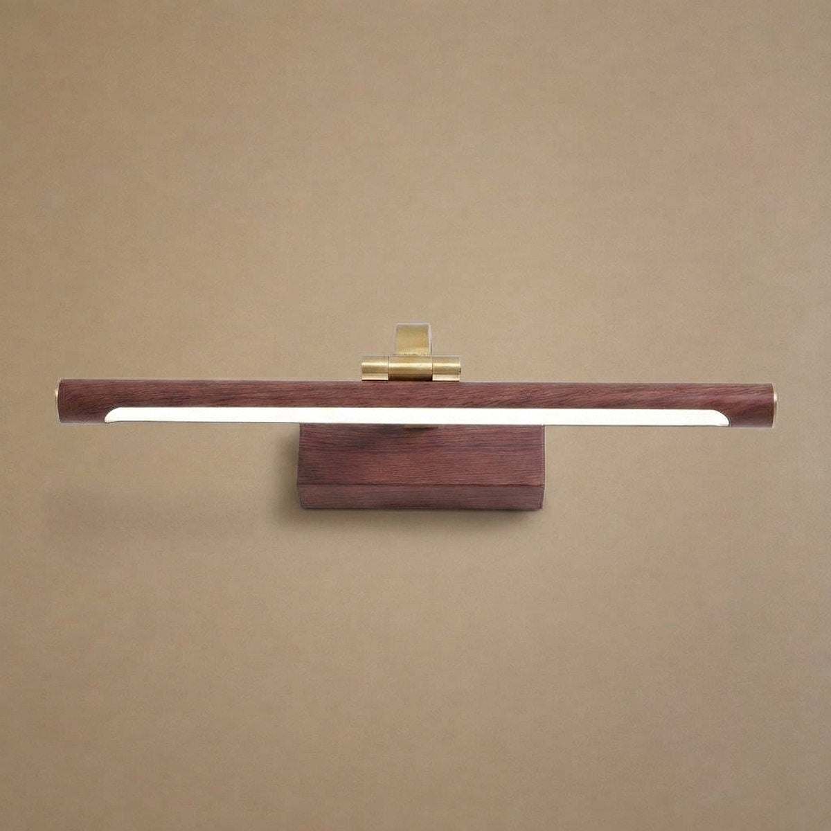 Walnut Color Linear LED Wall Lamp, 15.7~27.5-Inch x H 3.3-Inch, Walnut, Warm Light for Living Room & Dining Room