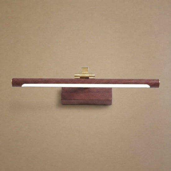 Walnut Color Linear LED Wall Lamp, 15.7~27.5-Inch x H 3.3-Inch, Walnut, Warm Light for Living Room & Dining Room
