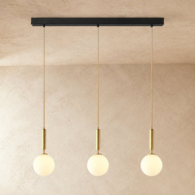 Minimalist Spherical Glass Brass Pendant Light