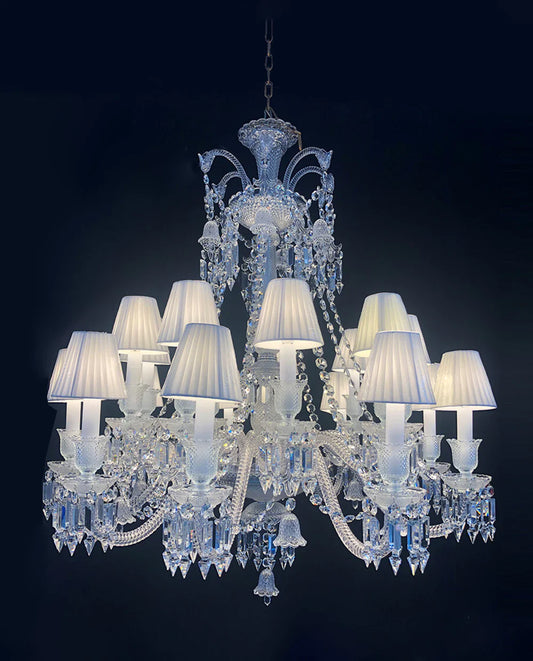 Short 18 Lights Custom Clear Chandelier Crystal Lighting