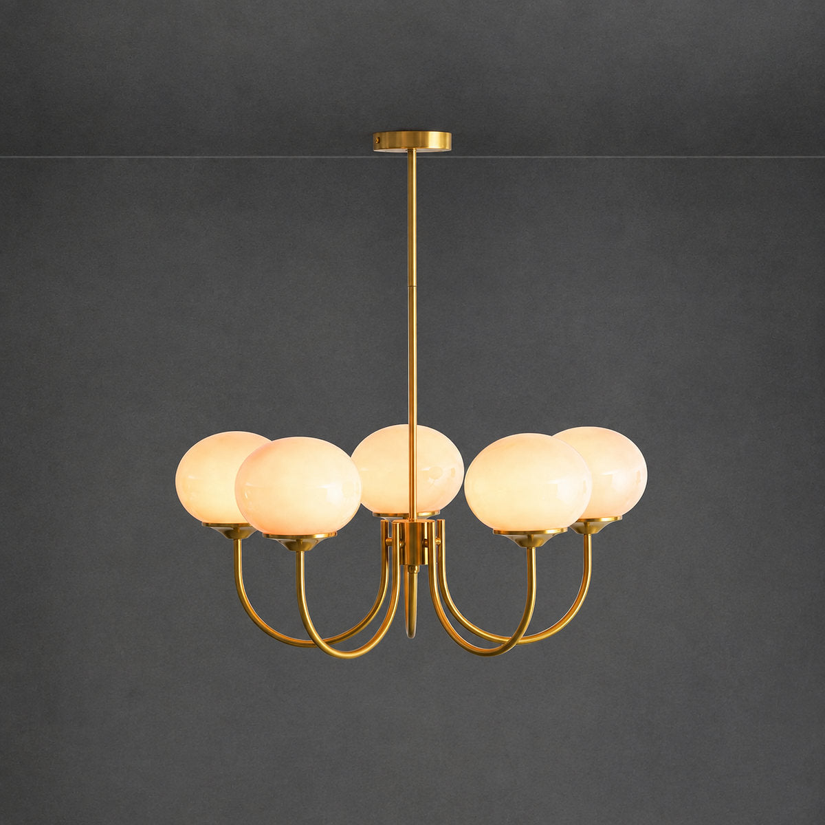 Hand-Sprayed Glass Multi-Light Chandelier