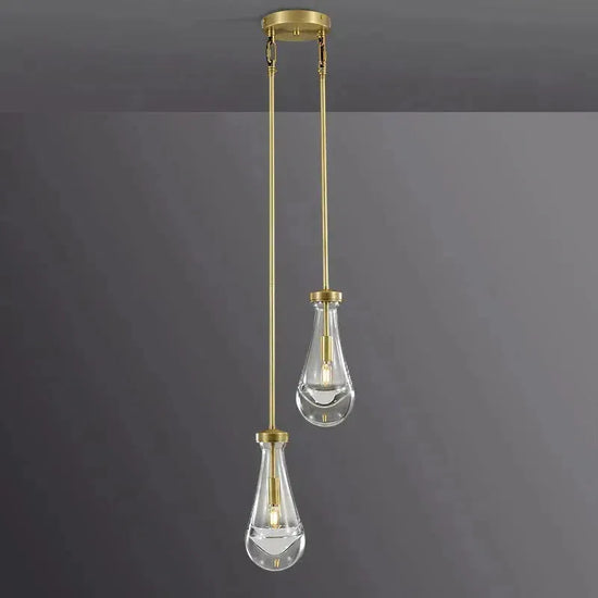 Soltaire Raindrop Round Chandelier 2-Light 5"