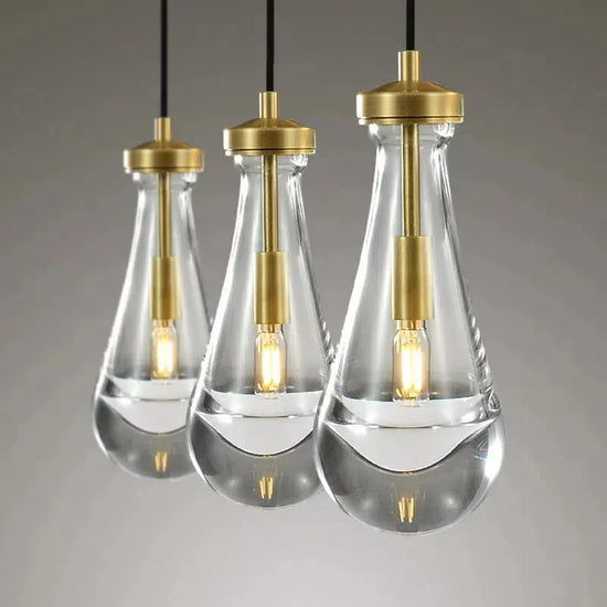 Soltaire Raindrop Linear Chandelier 3-Light 22"