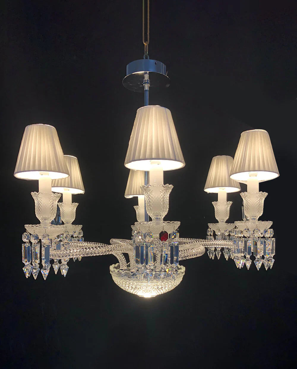 High Quality Chandelier with White Lampshades