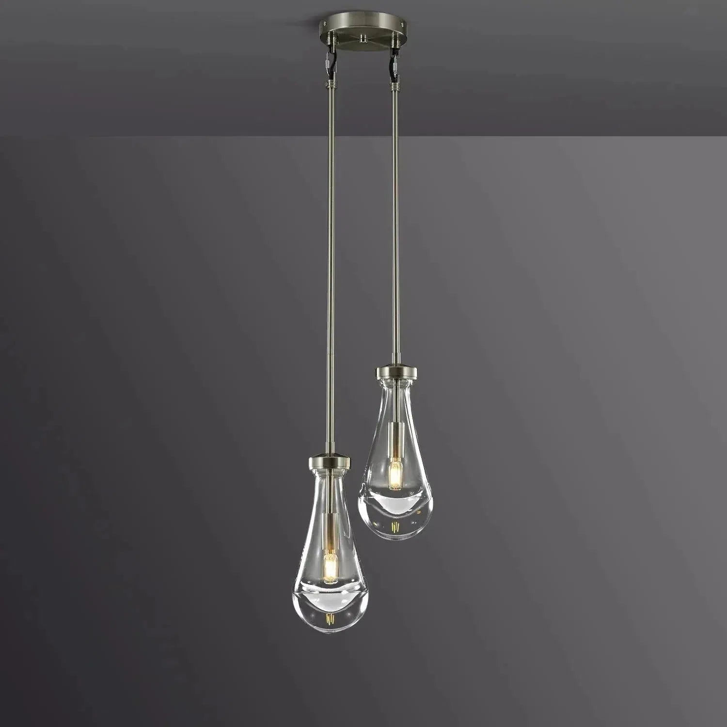 Soltaire Raindrop Round Chandelier 2-Light 5"