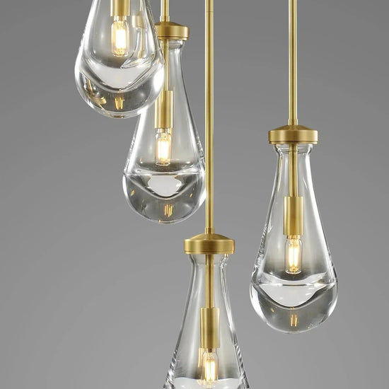 Soltaire Raindrop Round Chandelier 5 Lights 14"D