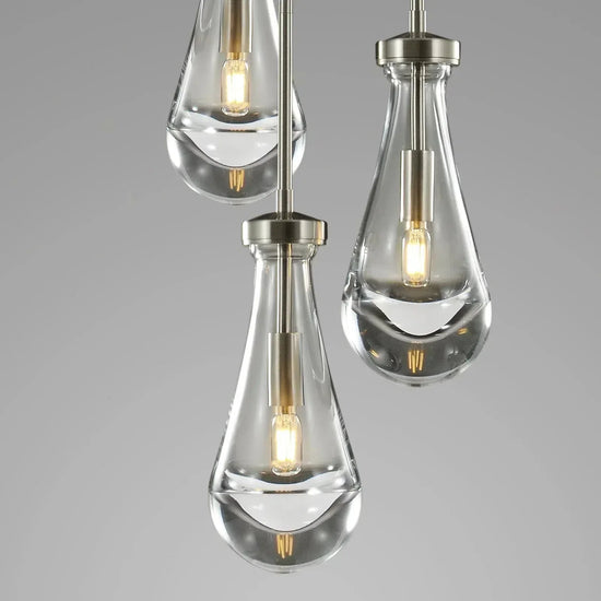 Soltaire Raindrop Round Chandelier 5 Lights 14"D