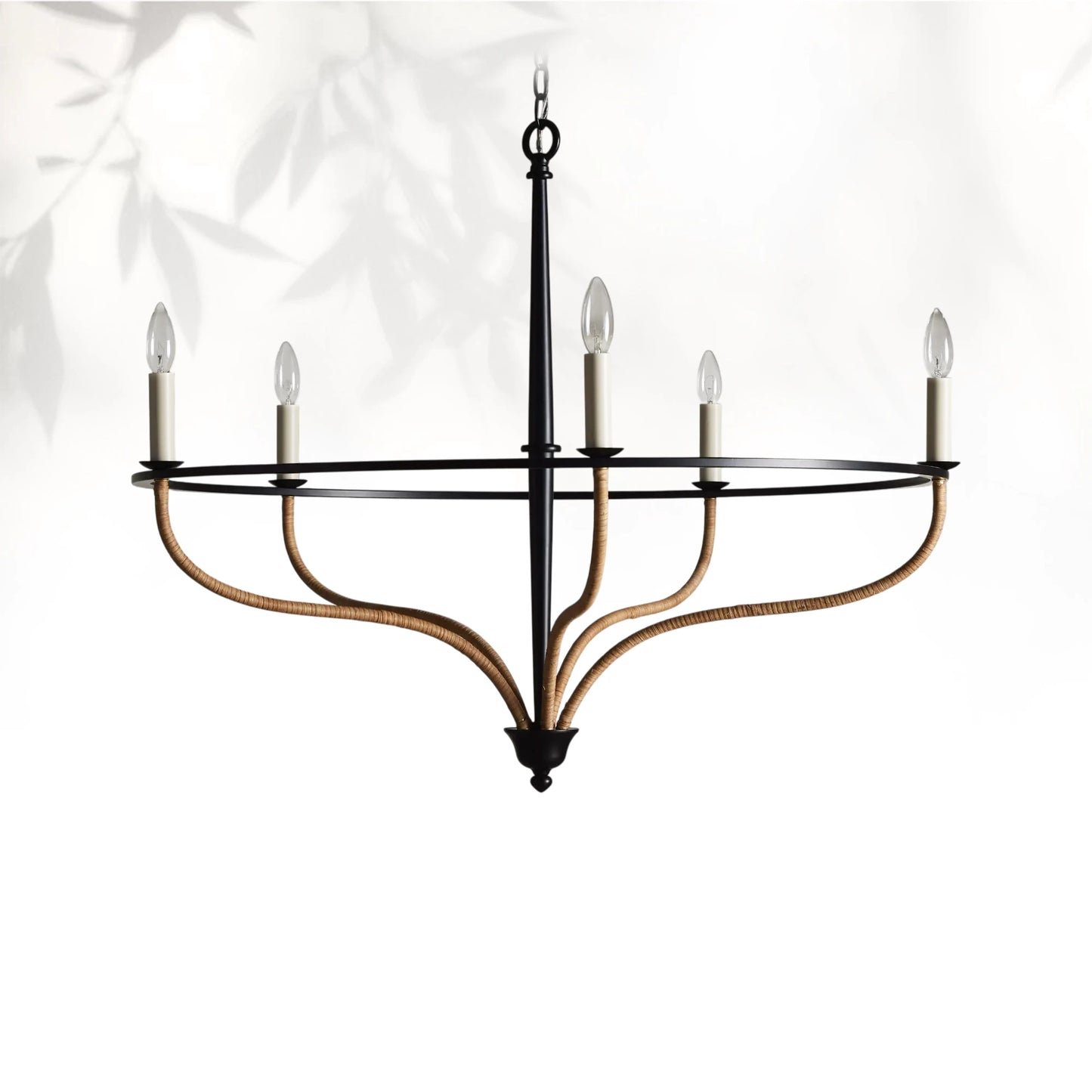 Roselind Rattan Chandelier in Black
