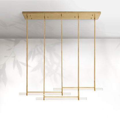 Aedubon Crystal Triple Bar Linear Chandelier