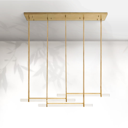 Aedubon Crystal Triple Bar Linear Chandelier