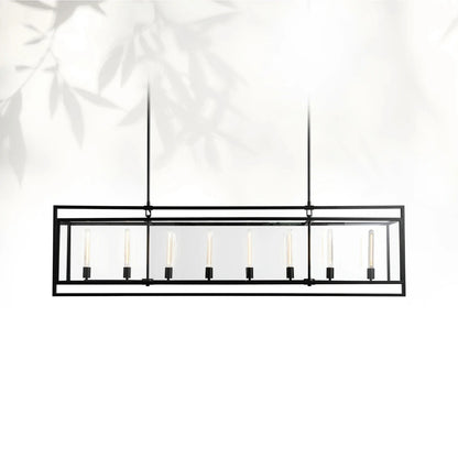 Bickman Glass Lantern Rectangular Chandelier