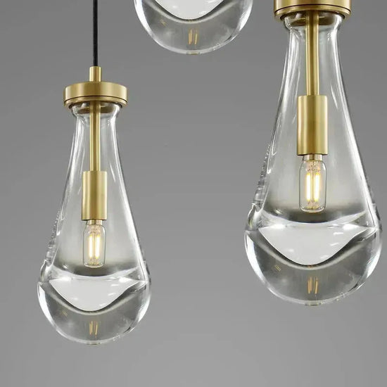 Soltaire Raindrop Round Chandelier 2-Light 5"