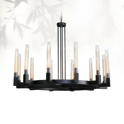 Cannel Glass Round Chandelier