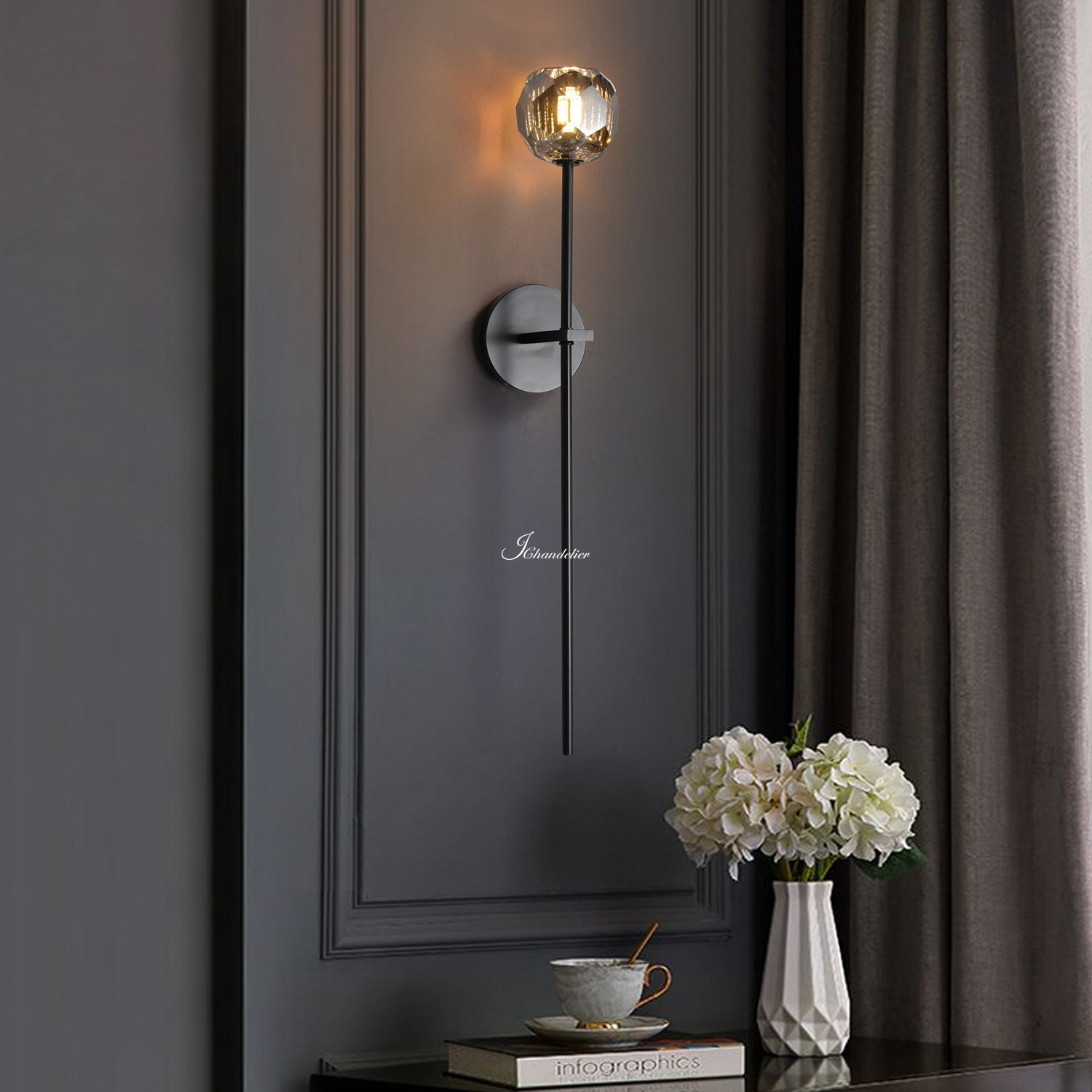 Bille De Crystal Glass Grand Wall Sconce