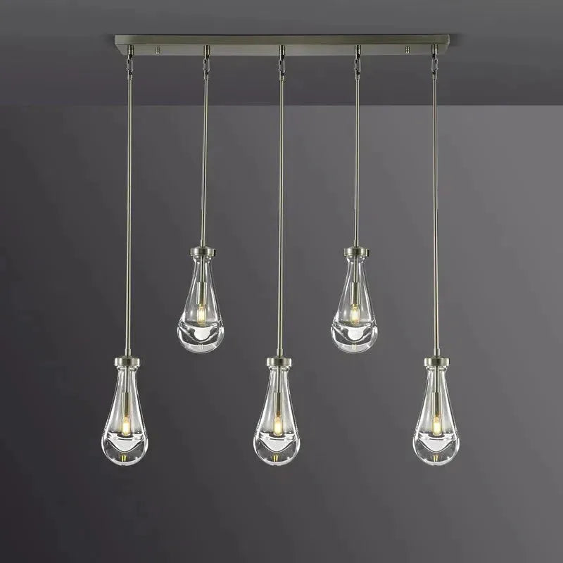 Soltaire Raindrop Linear Chandelier 5-Light 36"