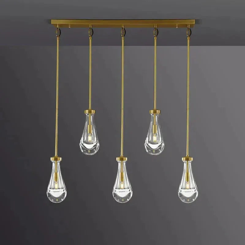 Soltaire Raindrop Linear Chandelier 5-Light 36"