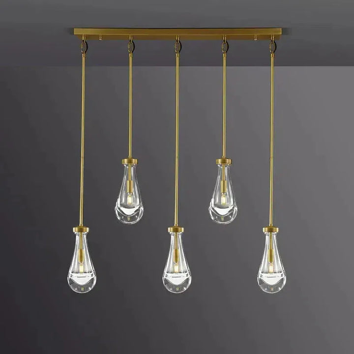 Soltaire Raindrop Linear Chandelier 5-Light 36"