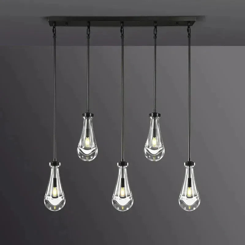 Soltaire Raindrop Linear Chandelier 5-Light 36"